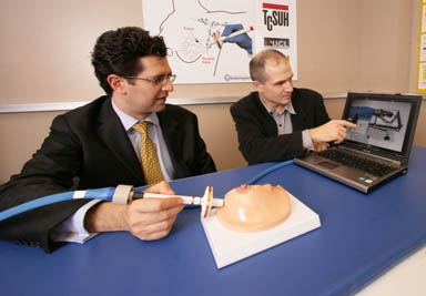 Photo: Physicist Audrius Brazdeikis and surgeon Dr. Michael Douek