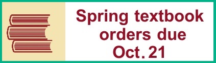 spring orders books course materials