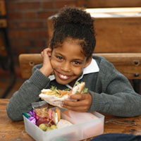 Child eating a sandwich