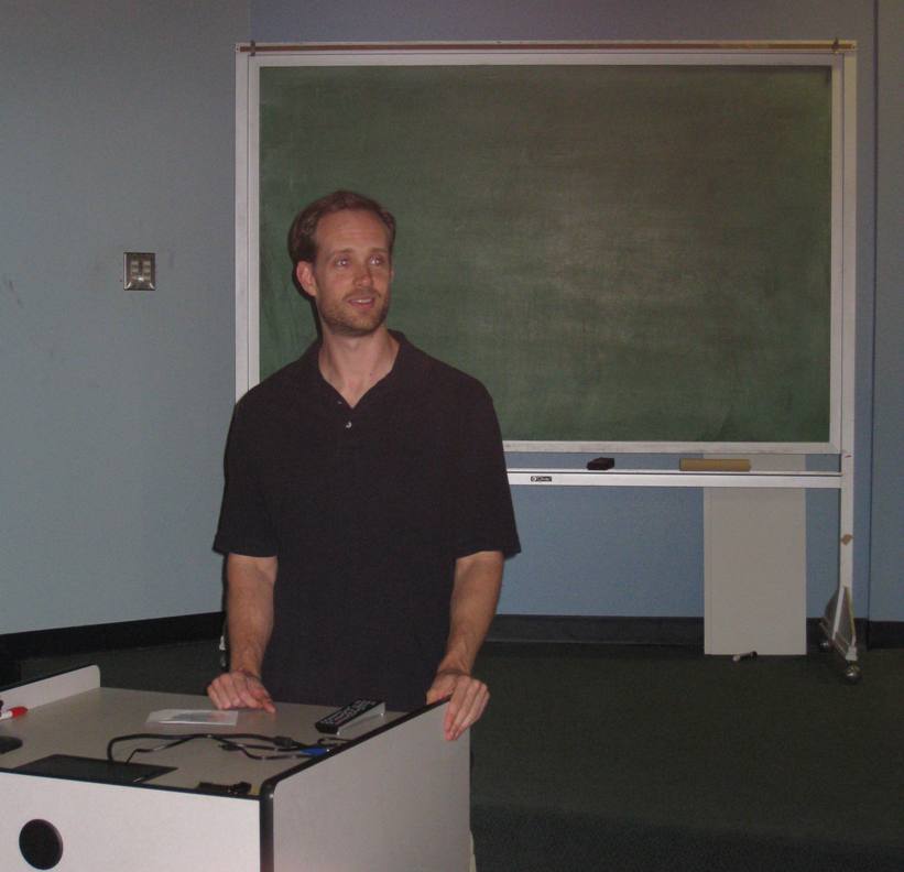 The director of the movie, Adam White, introducting the film