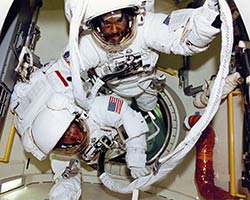 Dr. Bernard Harris in space