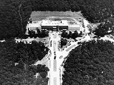 Aerial picture of the Cullen building, 1946.