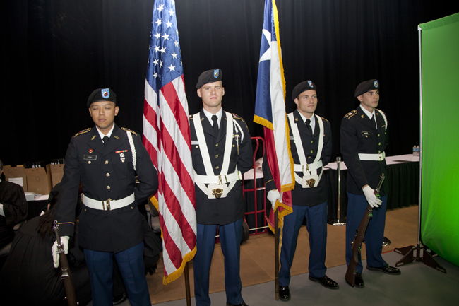 ROTC Students performed color guard duties