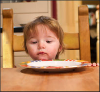 Child Looking at empty plate