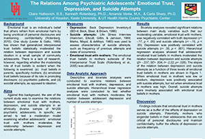 APA 2014: The Relations Among Psychiatric Adolescents' Emotional Trust, Depression, and Suicide Attempts