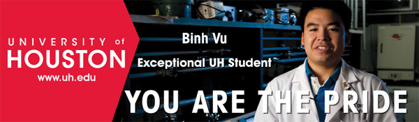 Billboard of Binh Vu, displayed in the greater Houston area, spring 2010.