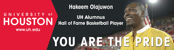 Billboard of Hakeem Olajuwon, displayed in the greater Houston area, spring 2010.