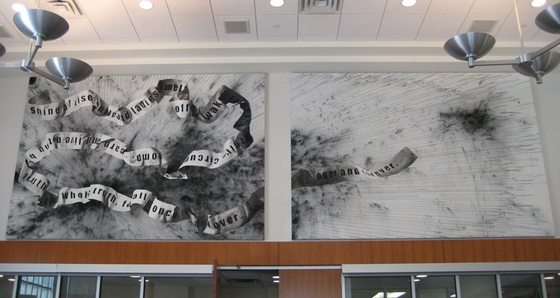 Shine and Rise, 2007
Charcoal on canvas
Location: Honors College, Main Campus
