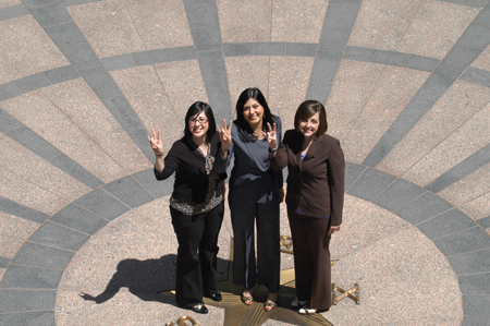 Mirel Herrera (UH Legislative Intern & former CHIP Intern), Debra Gonzales (Legislative Director & former CHIP intern) and Lesley Nelson (Legislative Aide & former CHIP and TLIP intern) worked in the office of State Senator Mario Gallegos during the 2009 legislative session