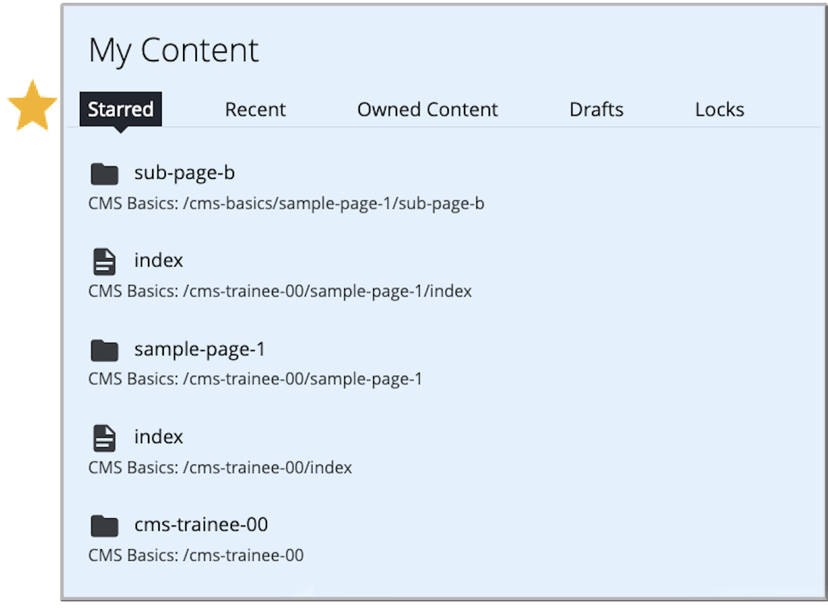 the version 8.23 My Content Widget with Starred Items as first tab column
