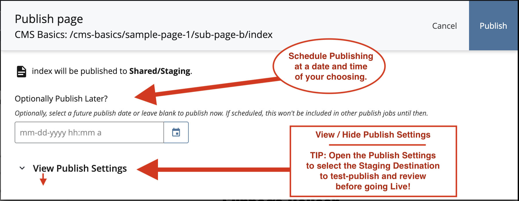 Publish dialog showing version 8.23 publishing option