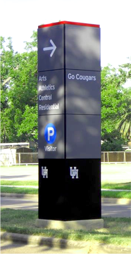 Pilot Wayfinding Sign on UH Central Campus