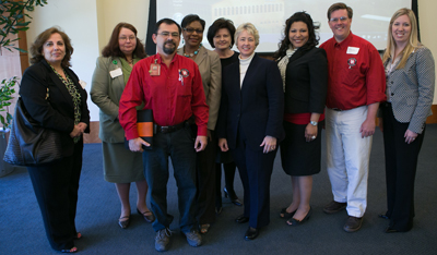 Staff Council representatives with Houston Mayor Annise Parker