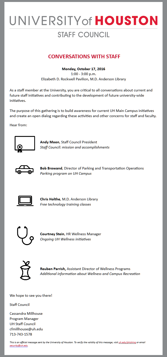 2016 Conversations with Staff Flyer