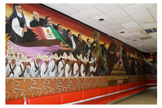 The Chicano mural at the University Center Cougar Den
