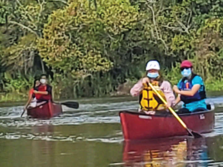 canoeing in the water