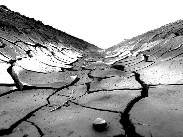 cracked and dry ground