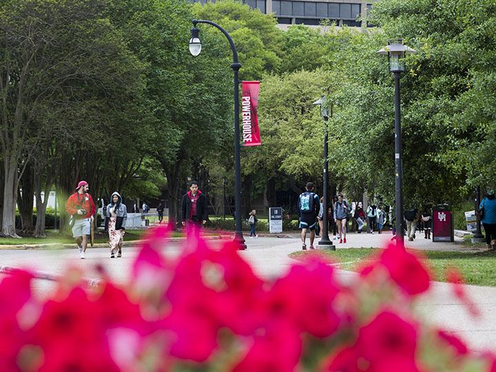 Students walking on the UH Campus