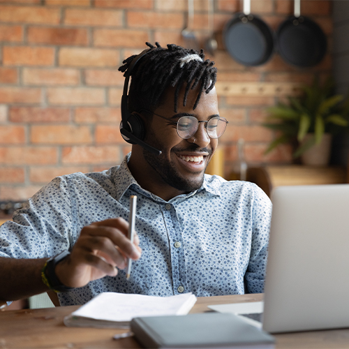 student at computer