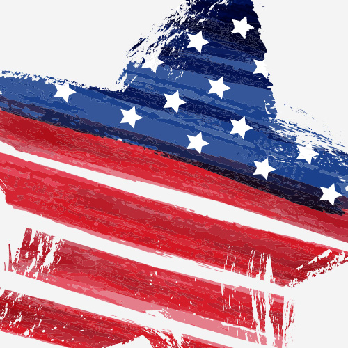 red white and blue star