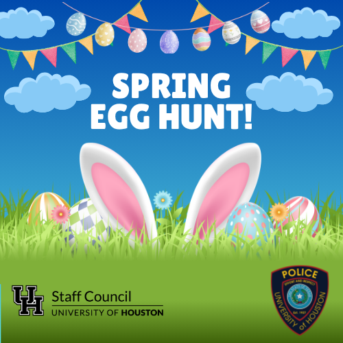 Blue sky with bunny ears sticking out of the ground ad for Egg Hunt