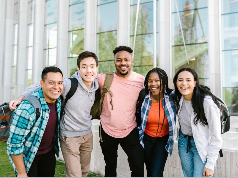 students posing