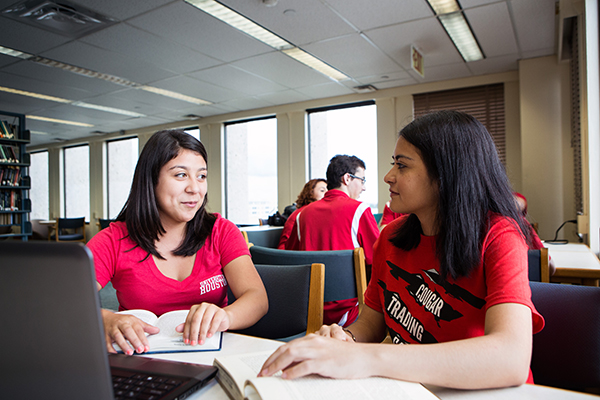 Students studying at the M.D. Anderson library