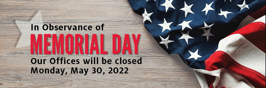 we will be closed for memorial day