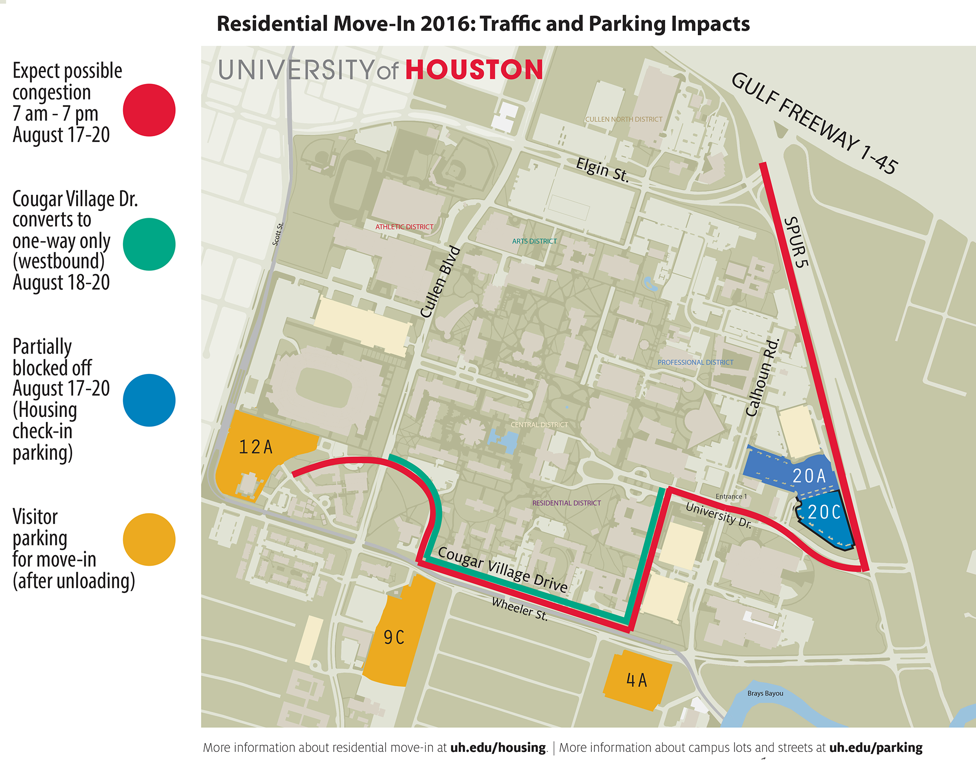 Residential move-in may impact traffic and parking on campus
