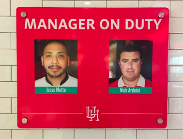 Manager on duty boards installed at two campus dining halls
