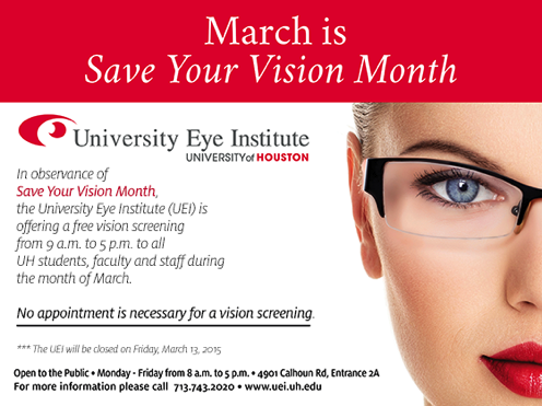 schedule annual eye exam during Save Your Vision Month