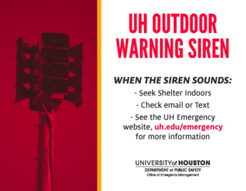 UH community should be aware of outdoor warning siren system