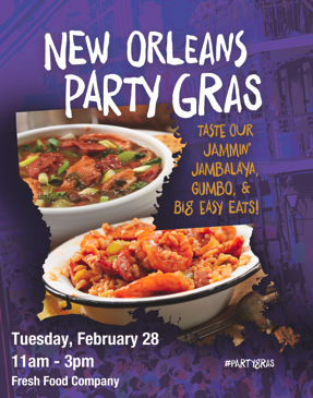 Celebrate Mardi Gras in Fresh Food Company