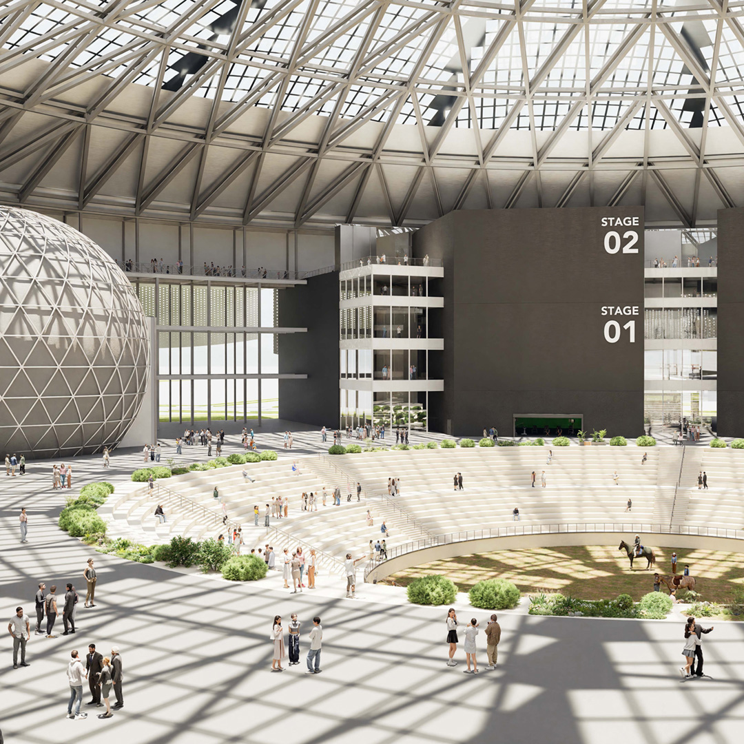 A rendering from the "Astrostage" project in the exhibition