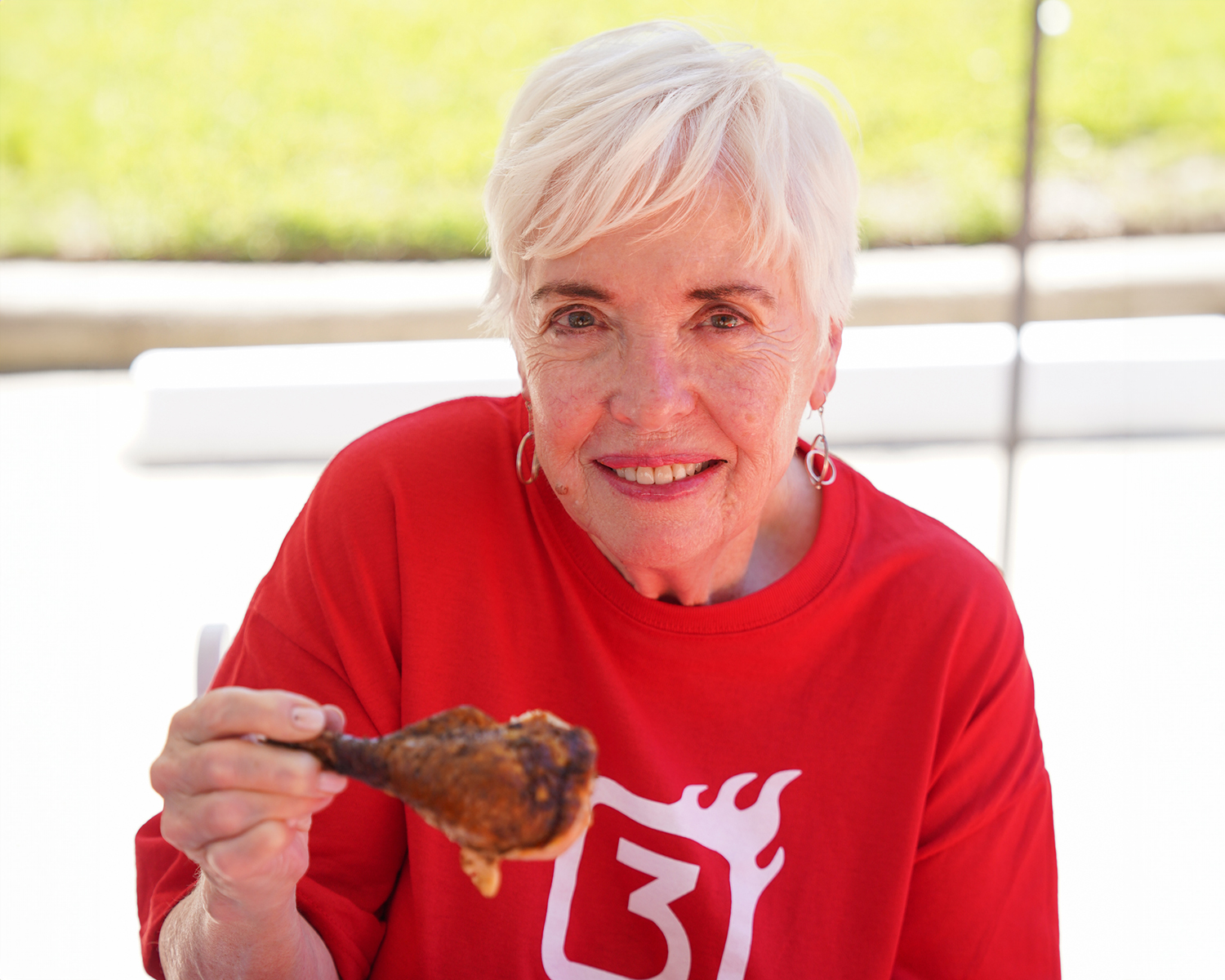 Dean Patricia Belton Oliver at the cook-off.