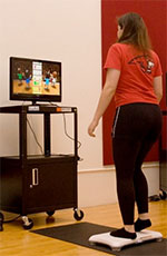 Student on Wii board