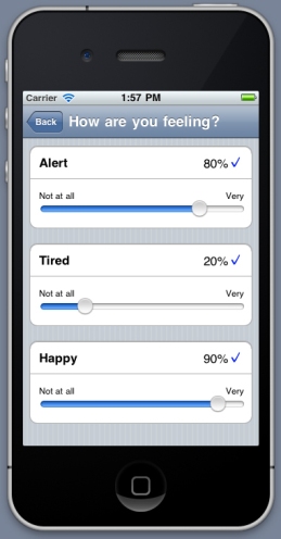 iPod touch stress diary