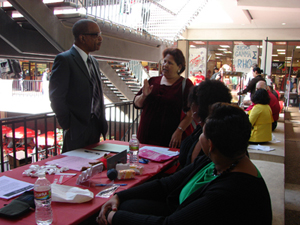 Dean Roberts meets with Janie Graham and Academic Affairs staff