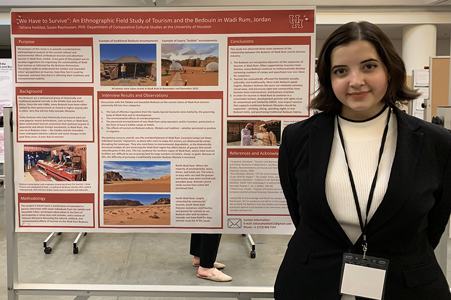 Congratulations! Anthropology student Tatiana Haddad was awarded multiple grants to support her original research among Bedouin nomads in Jordan.
