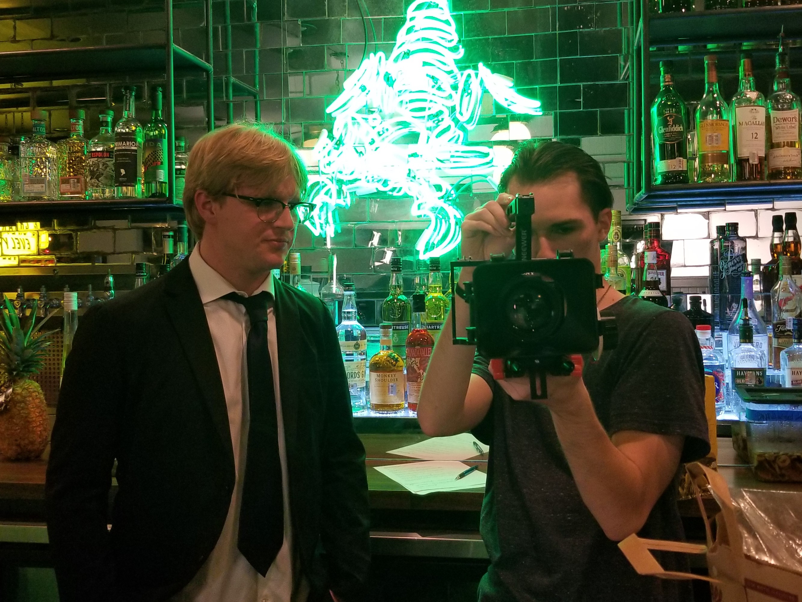 Gabriel Theis with cinematographer, Noah Goodman