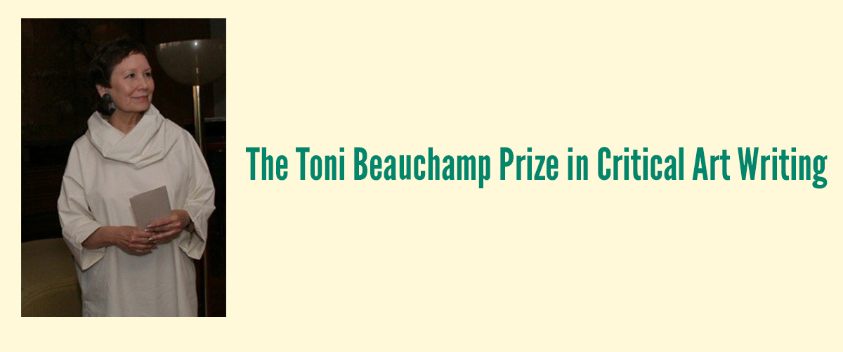Toni Beauchamp Critical Art Writing Prize announced