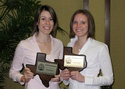 Lisa Esposito and Kelley Strohacker with their awards