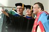 HHP faculty (left to right) Drs. Dan O'Connor, Rebecca Lee and Mark Clarke capture the moment