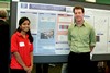 Shobha Matthew with her poster and her mentor Dr. Thrasher.