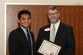 Paul Espinosa winner of the Margie Sterr Scholarship with Dr. Layne