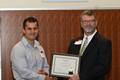 Recep Ozdemir winner of the graduate award in teaching excellence with Dr. Layne