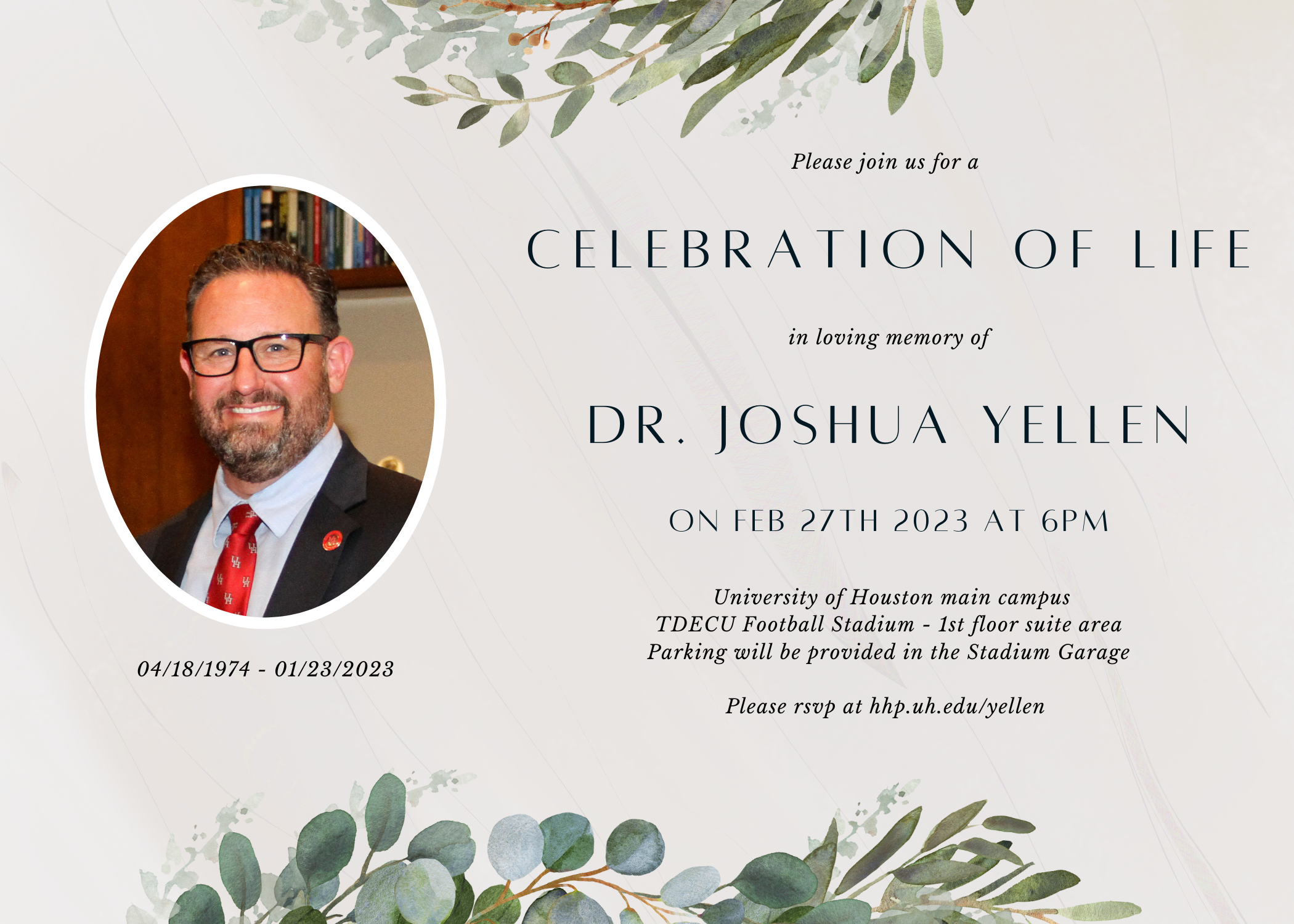 celebration of life Dr. Joshua Yellen