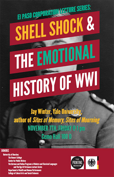 Poster for the lecture: Shell Shock & the Emotional History of WWI