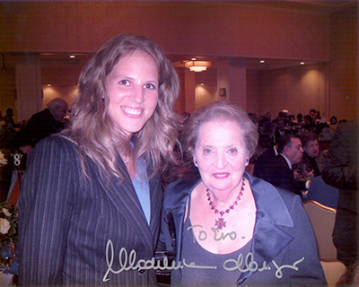 Dr. Eva Coffey, Ph.D. in Political Science ’12, has joined as a diplomat in training the U.S. State Department, which Madeleine Albright (right) ran from 1997 – 2001 as the first woman to become the U.S. Secretary of State.