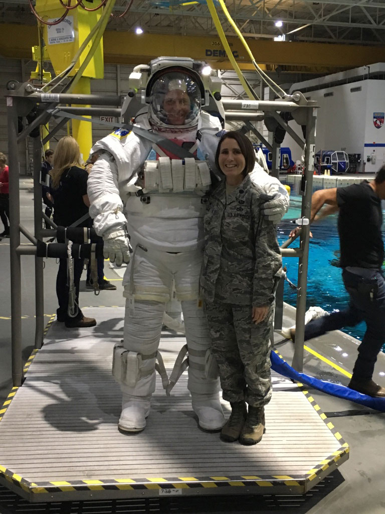 Astronaut Hague  and wife